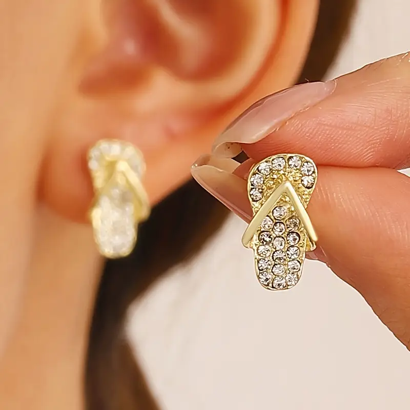 Golden Slipper Stud Earrings - Image 4