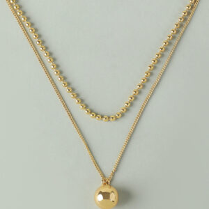 Double Layer Gold Bead Necklace