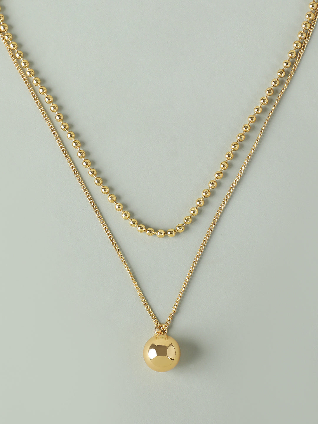 Double Layer Gold Bead Necklace