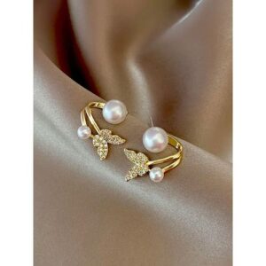 Butterfly Pearl Drop Earrings
